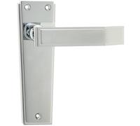 Art Deco Polished Chrome Door Handle for Elegant Interiors - Interior Lever on Backplate