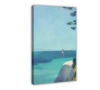 Art Deco Print of Swimmers Jumping Into The Sea Canvas Poster Wall Art Decor Print Picture Paintings for Living Room Bedroom Decoration 24x36inch(60x90cm)