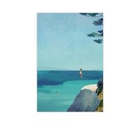 Art Deco Print of Swimmers Jumping Into The Sea Canvas Poster Wall Art Decor Print Picture Paintings for Living Room Bedroom Decoration 12x18inch(30x45cm)