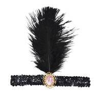 Art Deco Rhinestone Headband with Glitter for Festive Occasions Theme Parties Elegant Headpiece in Golden Twenties Style (One Size)