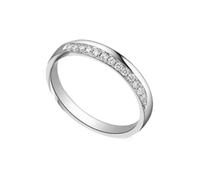 Art Deco Ring Real Diamond Wedding Rings for Her 9K White Gold Silver with 0.15CT Diamond Size W 1/2 Solid Not Plated Modern for Sister Birthday Jewelry