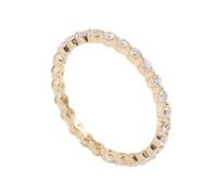 Art Deco Ring Real Gold Rings 18K Moissanite Eternity Round with Moissanite Size R 1/2 Upgrade 3.0 for Sister Thanksgiving Jewelry