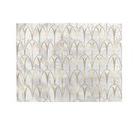 Art Deco Scales Geometry White Grey Gold Marble,500 Pieces Puzzles for Adults-Wooden Jigsaw Puzzle for Adults Elderly