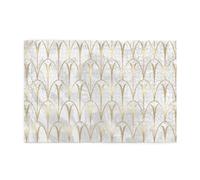 Art Deco Scales Geometry White Grey Gold Marble1