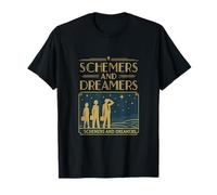 Art Deco Schemers and Dreamers Gold White Team Spirit T-Shirt