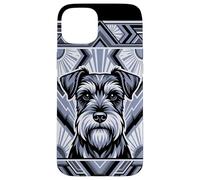 Art Deco Schnauzer Dog Retro Geometric Case for iPhone 15 Plus