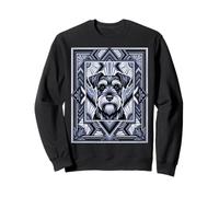 Art Deco Schnauzer Dog Retro Geometric Sweatshirt