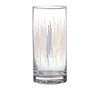 Art Deco Set of 4 Highball Glasses, Hand Blown Highball Tumbler Glasses With Gold Lines, Crystal Glassware Premier Housewares Clear One Size
