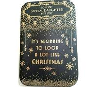 Art Deco - Special Daughter - Glittered Christmas Card