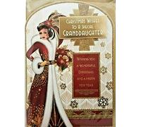 Art Deco - Special Granddaughter - Large Glittered Christmas Card