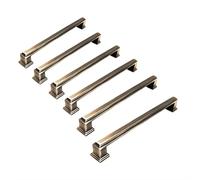 Art Deco Style Cabinet Handles Set of 6 Boss Bar Bow Pulls 192mm Matt Antique Brass Finish for Kitchen Cupboard & General Furniture by French Furniture Fittings