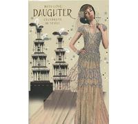 Art Deco Style Daughter Birthday Card, Flapper Lady Design, 23 x 15 cm OE