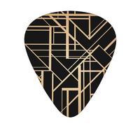 Art Deco Style Geometric Pattern Two Side,12 Pcs Guitar Pick,3 Different Thickness Plectrums for Acoustic Guitar Bass Ukulele (0.46mm 0.96mm 0.71mm)