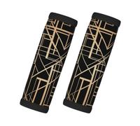 Art Deco Style Geometric Pattern Two Side, 2 Pcs Luggage Handle Wrap Grips, Comfort Soft Handle Covers Luggage Tag
