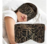Art Deco Style Geometric Pattern Two Side, Sleep Mask for Home Travel, Full Eye Covers Light Blocking Eye Mask Sleep Eye and Ear Muffs