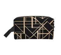 Art Deco Style Geometric Pattern Two SideMakeup Trave Bag for Women,Cosmetic Large Capacity Organizer