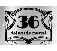 Art Deco Style house number sign