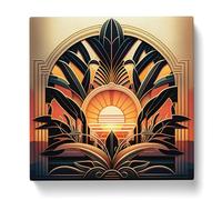 Art Deco Sunset Neo Traditional Canvas Wall Art Print 20x20 Inch
