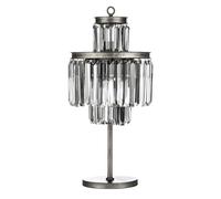 Art Deco Table Lamp, Elegant Crystal Lighting for Bedroom or Living Room, Statement Iron Frame with 10 Bulbs Interiors by Premier Clear One Size