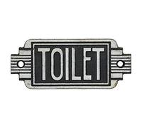 Art Deco Toilet Sign Cast Iron Sign Plaque Door Wall Cafe Shop Pub Hotel Bar Loo
