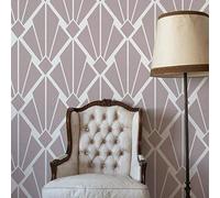 Art Deco Vintage Diamond Pattern Stencil | Home Wall Decorating Art & Craft Stencil | Paint Walls Fabrics & Furniture | 190 Mylar Reusable Stencil (M/ 25X33CM)