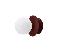 Globen Lighting ART DECO wall lamp, burgundy/white, Ø16cm, IP44