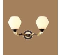 Art Deco Wall Sconce Modern Brass Black Wall Light Fixture Upward Geometric Frosted Glass Shade d Finish Vanity Mounted Lamp Bathroom Mirror Bedroom Aent Indoor Lighting Decorative Ambie