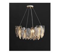 Art Deco White Grey Feather Golden Dimmable Led Designer Chandelier Hanging Lamps Lustre Suspension Luminaire Lampen for Foyer