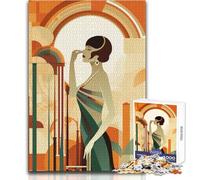 Art Deco Woman Puzzles for Teenagers 1000 Pieces Problem Solving Educational Fun Wonderful Thoughtful Present Option Size 38x26cm