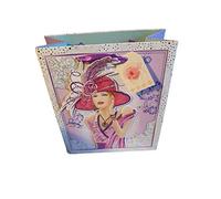 Art Deco - X- Large Decoupage Gift Bag & Tag - Purple Ribbon Handles