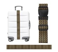 Art Deco Zigzag Luggage Strap-Adjustable Suitcase Belt with Buckle