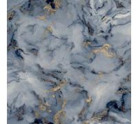 Art Decor Designs Arthouse Bahia Marble Abstract Swirls Navy/gold Metallic Wallpaper 923000