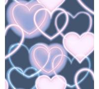 Art Decor Designs Arthouse Cool Neon Style Heart Print Wall Navy Pink Wallpaper 925605