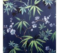 Art Decor Designs Arthouse Jasmine Floral Garden Leaves Navy Scrubbable Vinyl Wallpaper 297800