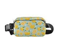Art Decor Mustache Pattern Retro Happy Fathers Day Women Men Teens Stylish Waist Bag Fanny Pack for Cycling Hiking Gym, Tropical Yellow Lemons, One Size