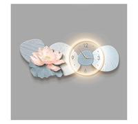Art Decor with Clock 3D Modern Large Wall Lamp Decor with Clock and Remote Control, Non-Ticking Silent Big Wall Clocks, Art Sculpture for Living Room, Bedroom, Office - LED Lights Included Wall Hangin