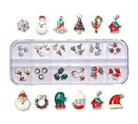 Art Decoration Santa Hats Snowflake Christmas Art Rhinestones Supplies Nails Shoes Clothes Ornaments Art Rhinestones Metal Charms Santa Snowflake Art Decorations
