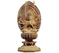 Art Decorations Sculpture Senju Kannon Wood Carving Buddha Statue Buddha Mini Mini Buddha Guardian Honor Figurine Pray Amulet Buddhist Altar Buddha Image Respect for The Aged Day Popular Gift Crafts