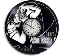 Art Design Photographer Gifts for Men Vinyl Clock, Photographer Logo, Camera Logo, Camera Ornament, Gift for Photographer Woman