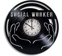 Art Design Social Worker Gift for Men Vinyl Wall Clock, Social Worker Appreciation, Social Worker Office Decor Social Work Graduation Gift