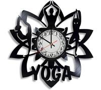 Art Design Yoga Gifts for Women Vinyl Wall Clock Yoga Ornament Zen den Sign Yoga Teacher Gift Yoga Artwork Lotus Ornament Meditating Sign Yoga Emblems Chrsitmas