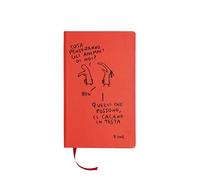 Art&Design24 Notebook The Scarabocchi di Maicol & Mirco Graphics "Poop", Red Cover with Black Elastic, 240 White Pages, 70 g Paper 100% Ecologic, 13 x 21 cm