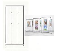 Art Display Stands With Wheels For Painting Exhibition,Movable Picture Rack,Easel,Display Panel,Metal Advertising Shelf,Foldable Poster Boards,Wedding Sign Stand,1pcs,120*250cm/47.2*98.4in