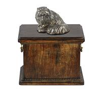 Art-Dog Custom Dog Sitting Statue Memorial Urn - Handmade Cold Cast Bronze on Birch Base - Sturdy and Stylish Urn for Dog’s Ashes - 29cmx21cmx38cm - Persian Cat