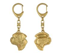 Art-Dog Cute Dog Keychain - Exclusive Collection Cute Border Terrier Keyring - Cute Gold-Plated Keyrings with a 2,5 cm Lock - Dog Lover Gifts for Dog Lovers - 4,7x3,9x10,4cm