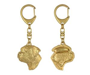 Art-Dog Cute Dog Keychain - Exclusive Collection Cute Border Terrier Keyring - Cute Gold-Plated Keyrings with a 2,5 cm Lock - Dog Lover Gifts for Dog Lovers - 4,7x3,9x10,4cm
