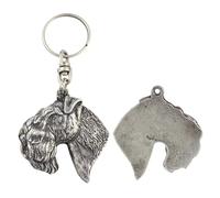 Art-Dog Cute Dog Keychain - Exclusive Collection Cute Kerry Blue Terrier Keyring - Cute Silver-Plated Keyrings with 2,5 Lock - Dog Lover Gifts for Dog Lovers - 5,1x4,6x8,9cm