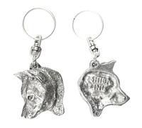 Art-Dog Cute Dog Keychain - Exclusive Collection Cute Shiba Inu Keyring - Cute Silver-Plated Keyrings with 2,5 Lock - Dog Lover Gifts for Dog Lovers - 4,8x4,3x8,5cm