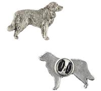 Art-Dog Unique Edition Silver Dog Pin Badge Elegant Casket - Silver-Plated Handmade - Brooches Women - Silver Brooch Jewelry - Golden Retriever - 2,3x2,9x4cm