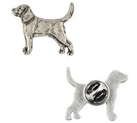 Art-Dog Unique Edition Silver Dog Pin Badge - Silver-Plated Handmade - Brooches Women - Funny Pins - Silver Brooch Jewelry - Beagle - 2,4x2,9x6cm